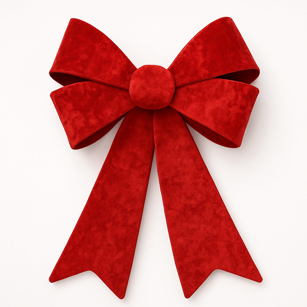 Fiocco Natalizio Fuoriporta 45x60cm Tessuto Decorazione Addobbo Natalizio Rosso