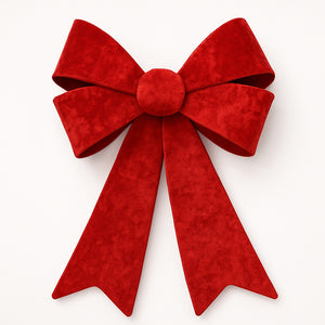 Fiocco Natalizio Fuoriporta 45x60cm Tessuto Decorazione Addobbo Natalizio Rosso