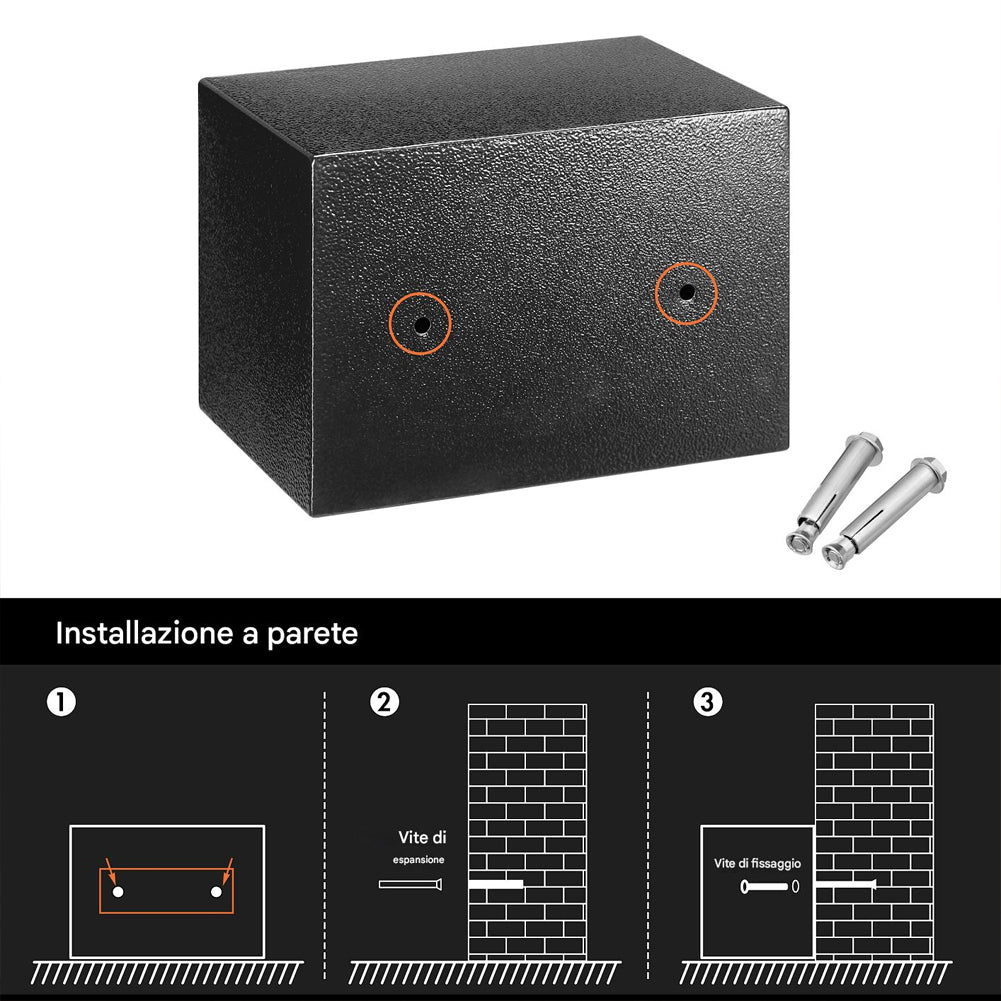 Cassaforte a Muro Numerica Digitale Elettronica 23x17x17cm Sicurezza Casa Hotel