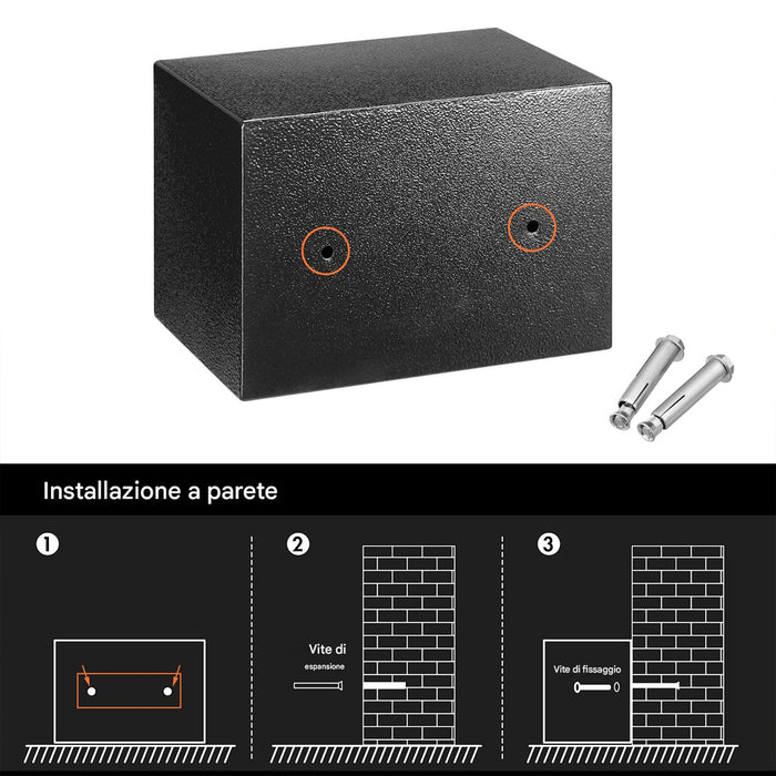 Cassaforte a Muro Numerica Digitale Elettronica 23x17x17cm Sicurezza Casa Hotel