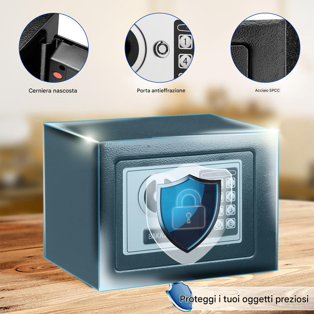 Cassaforte a Muro Numerica Digitale Elettronica 23x17x17cm Sicurezza Casa Hotel
