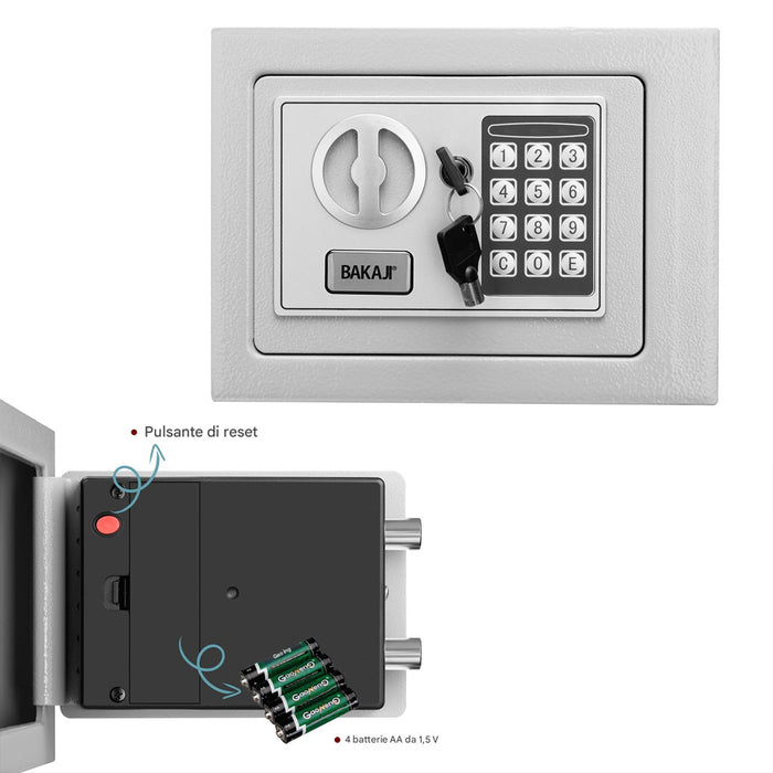 Cassaforte a Muro Numerica Digitale Elettronica 23x17x17cm Sicurezza Casa Hotel