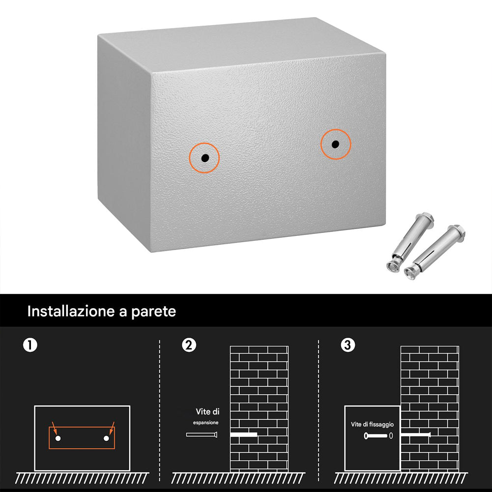 Cassaforte a Muro Numerica Digitale Elettronica 23x17x17cm Sicurezza Casa Hotel