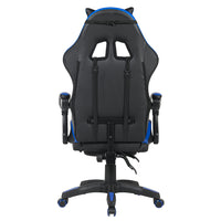 Sedia Gaming da Scrivania Blu con Poggiapiedi Ergonomica Ruote Altezza Regolabile