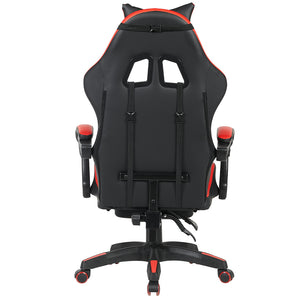 Sedia Gaming da Scrivania Rosso con Poggiapiedi Seduta Ergonomica e Regolabile