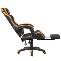Sedia Gaming da Scrivania Arancio con Poggiapiedi Seduta Ergonomica e Regolabile