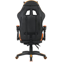 Sedia Gaming da Scrivania Arancio con Poggiapiedi Seduta Ergonomica e Regolabile