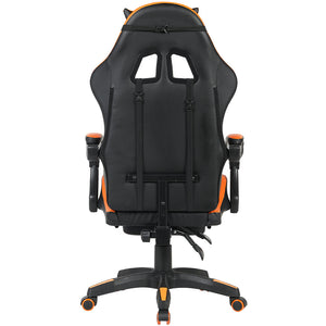 Sedia Gaming da Scrivania Arancio con Poggiapiedi Seduta Ergonomica e Regolabile