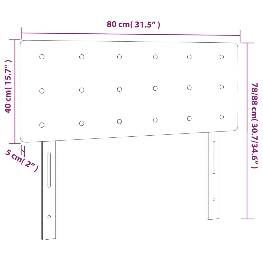 Testiera Nera 80x5x78/88 cm in Velluto