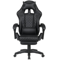Sedia Gaming da Scrivania Nero con Poggiapiedi Seduta Ergonomica e Regolabile