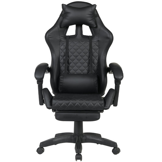 Sedia Gaming da Scrivania Nero con Poggiapiedi Seduta Ergonomica e Regolabile