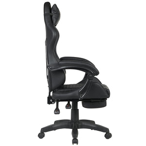 Sedia Gaming da Scrivania Nero con Poggiapiedi Seduta Ergonomica e Regolabile