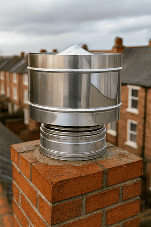 Fumaiolo a Botte Inox Doppia Parete Ø 10/15 cm con Disco Antipioggia