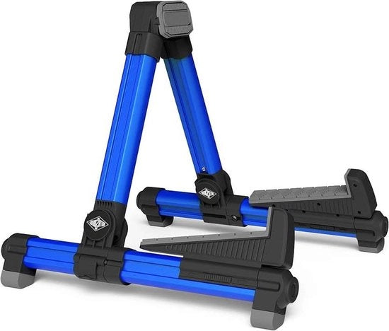 Standaardo per Chitarra Pieghevole - Blu con Tasca Portatile