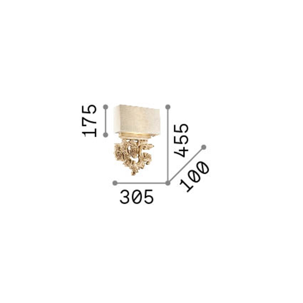 Applique Classica Peter Materie Plastiche Canvas Beige 2 Luci E14