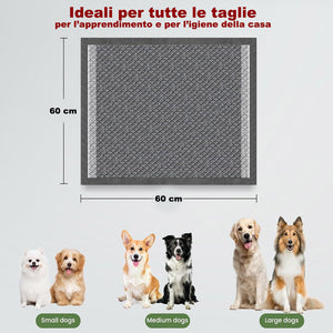120 x Traversine per Cani tappetini igienici con adesivi Carboni attivi 60x60 cm