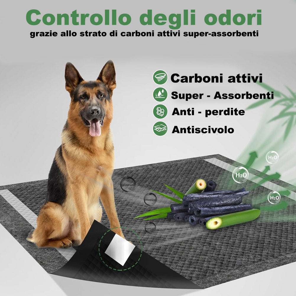 120 x Traversine per Cani tappetini igienici con adesivi Carboni attivi 60x60 cm