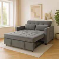 Divano Letto Due Posti in Velluto Premium con Imbottitura Alta Densità Grigio