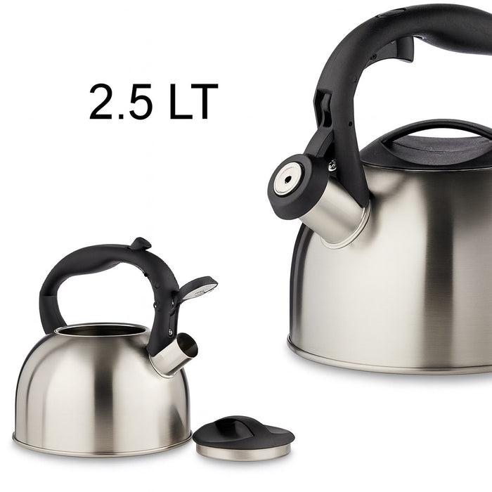 Bollitore Teiera in Acciaio Inox 2.5 LT 19x23x20.5 cm Induzione Manico Ergonomico