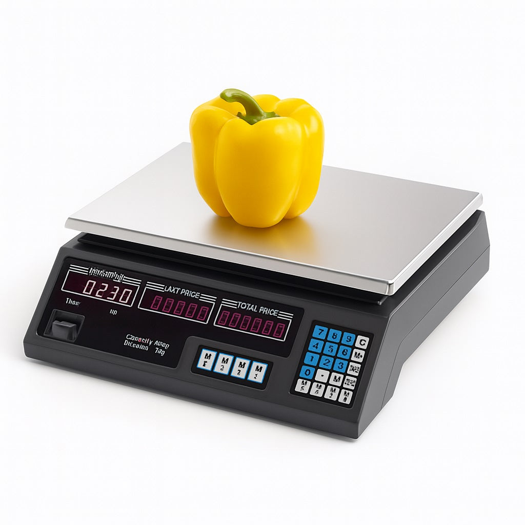 Bilancia Elettronica Digitale 40 kg Professionale Acciaio con Display e Batteria Ricaricabile