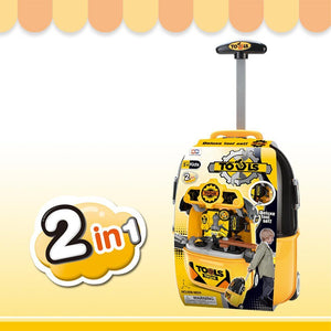 Trolley Banco da Lavoro Officina Giocattolo Valigia Set Gioco Mobile Accessori
