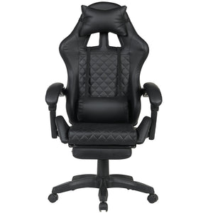 Sedia Gaming Ergonomica Reclinabile in Ecopelle con Poggiapiedi e Cuscini Lombari Nero