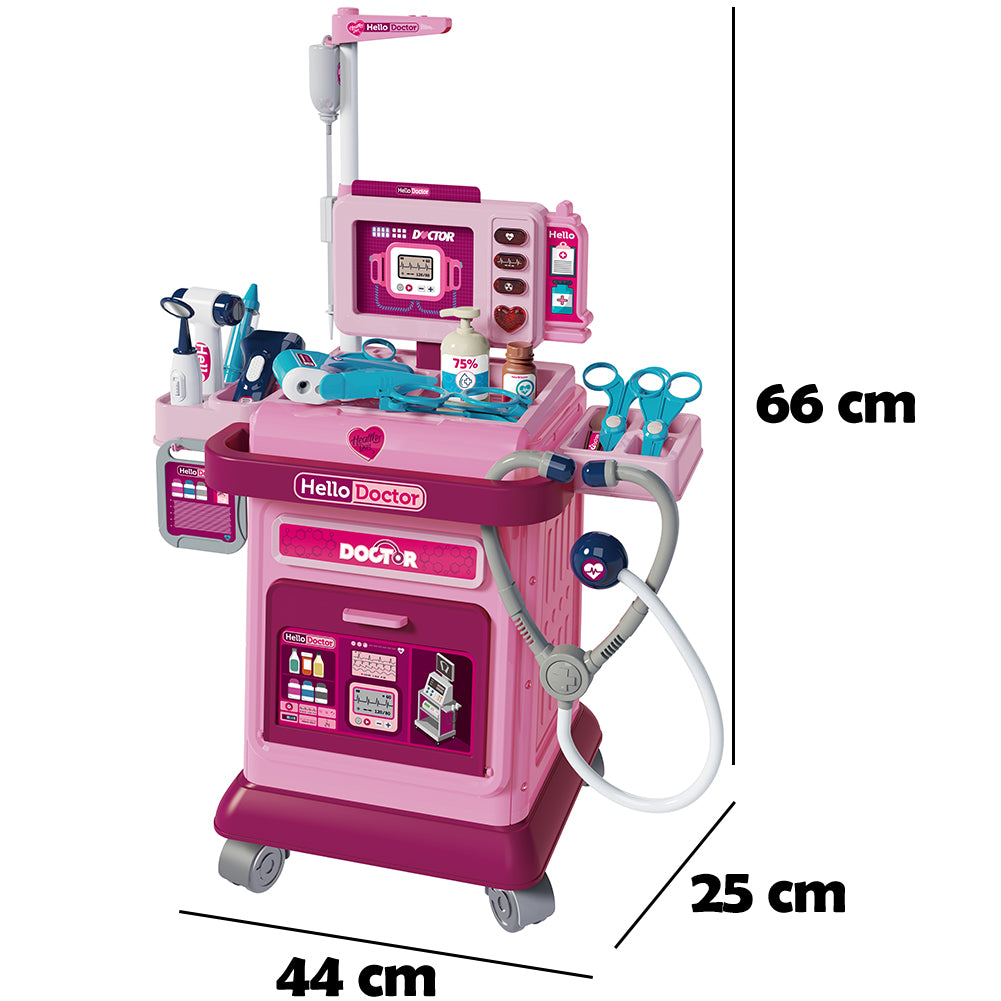 Set Medico Dottore Giocattolo 37 Accessori Carrellino Medico Bambini Idea Regalo