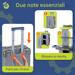 Playset di Attrezzi Lavoro Bambini Banco Giochi Officina Accessori Idea Regalo