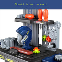 Playset di Attrezzi Lavoro Bambini Banco Giochi Officina Accessori Idea Regalo