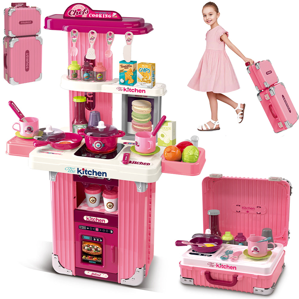 Playset Trolley Cucina Giocattolo per Bambini Accessori Luci e Suoni Idea Regalo