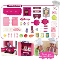 Playset Trolley Cucina Giocattolo per Bambini Accessori Luci e Suoni Idea Regalo