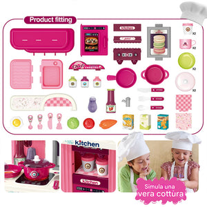 Playset Trolley Cucina Giocattolo per Bambini Accessori Luci e Suoni Idea Regalo