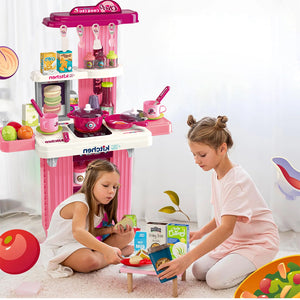 Playset Trolley Cucina Giocattolo per Bambini Accessori Luci e Suoni Idea Regalo