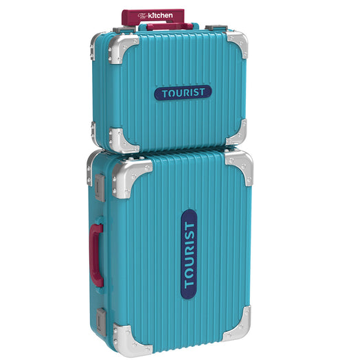 Playset Trolley Cucina per Bambini Blu con Accessori Fornelli Pentole Idea Regalo