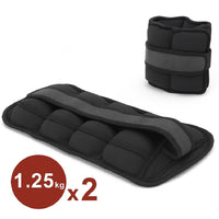 Kit 2 Pesi Allenamento Fitness 2.5KG Regolabili per Polsi e Caviglie Nero