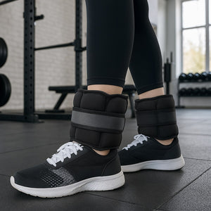 Kit 2 Pesi Allenamento Fitness 2.5KG Regolabili per Polsi e Caviglie Nero