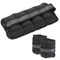 Kit 2 Pesi Allenamento Fitness 2.5KG Regolabili per Polsi e Caviglie Nero