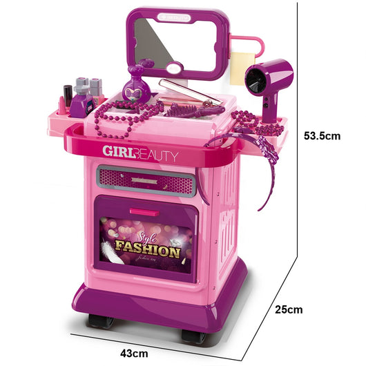 Carrello Trucco per Bambine con Accessori Postazione Make up Gioco Idea Regalo