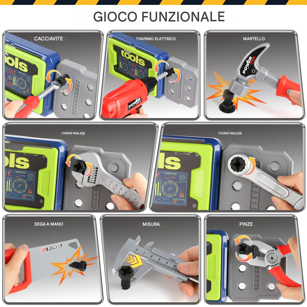 Banco Lavoro per Bambini con Ruote e Accessori Postazione Tuttofare Idea Regalo