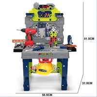 Banco da Lavoro 132 Pezzi con Trapano Elettrico per Bambini Postazione Tuttofare