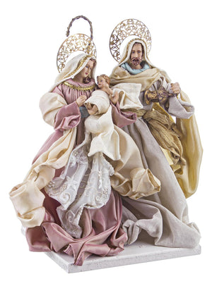 Statuine Presepe di Natale Natività Onorata Tessuto Resina Figure 38 cm