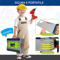 Banco da Lavoro 133 Pezzi Postazione con Trapano Elettrico e Casco Sicurezza