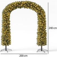Arco Natalizio Innevato 200x240 cm con 1166 Punte e 420 LED Decorazione Natale