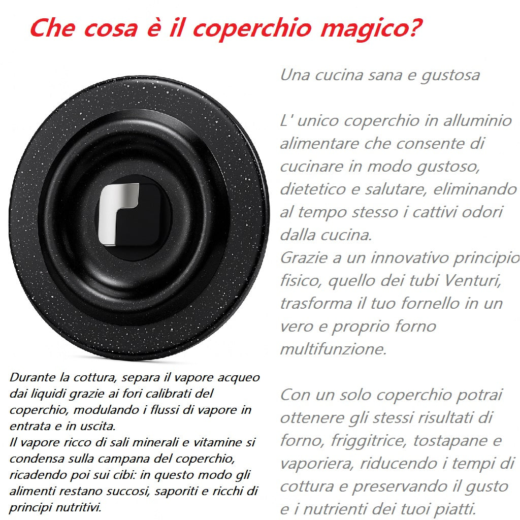 Set Pentole 6pz Pietra con Coperchio Magico Antiodore Casseruole 16 20 24 cm Induzione