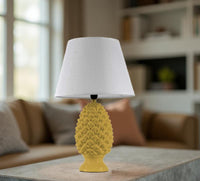 LAMPADA LUMETTO CON DESIGN A PIGNA CON BASE IN COLORE GIALLO 44,5 CM