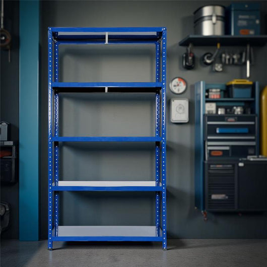 SCAFFALE IN METALLO BLU ETTORE KIT BULLONI 100 X 40 X H 187 CM 5 RIPIANI