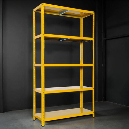 SCAFFALE IN METALLO GIALLO ETTORE KIT BULLONI 100 X 40 X H 187 CM 5 RIPIANI