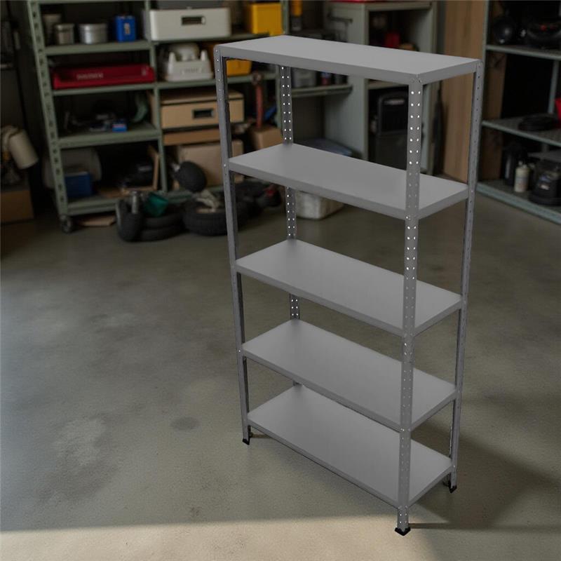 SCAFFALE IN METALLO GRIGIO ETTORE KIT BULLONI 100 X 40 X H 187 CM 5 RIPIANI
