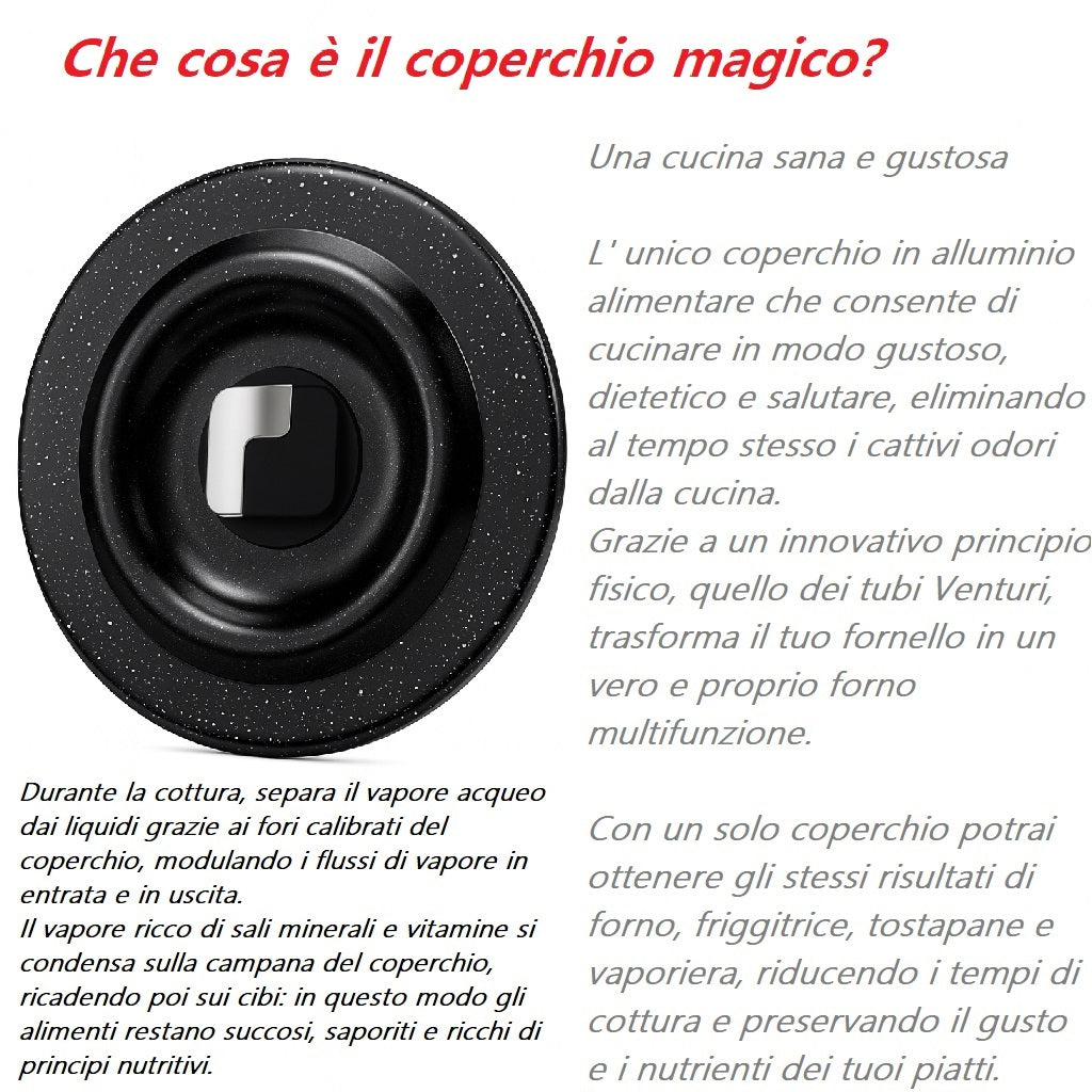 Set Pentole 6pz Pietra con Coperchio Magico Antiodore Padelle 24 28 Casseruola 24 Induzione