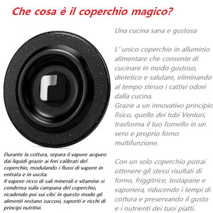 Set Pentole 6pz Pietra con Coperchio Magico Antiodore Padelle 24 28 Casseruola 24 Induzione